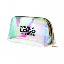 Holographic Makeup Bag PVC Transparent Laser Iridescent Cosmetic Pouch